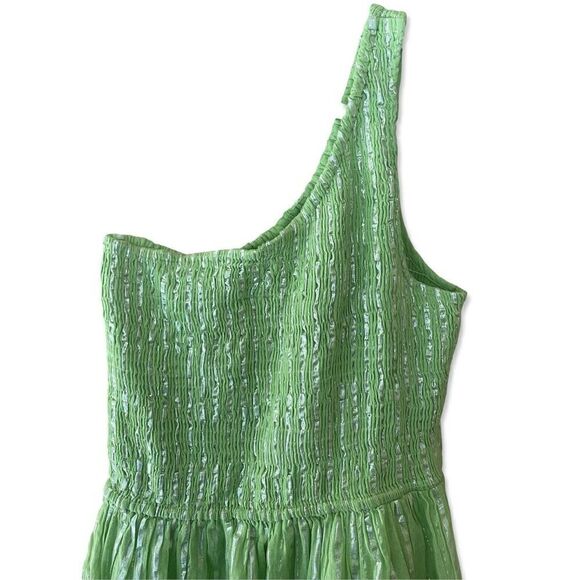 Sundress Brand Revolve Joe Short One Shoulder Athene Lime Green Cotton NWT M/L - Picture 7 of 12